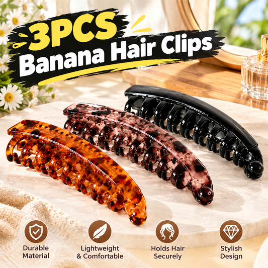 3 PCS Banana Hair Clips for Women, Cute and Stylish French Hair Claw Clips