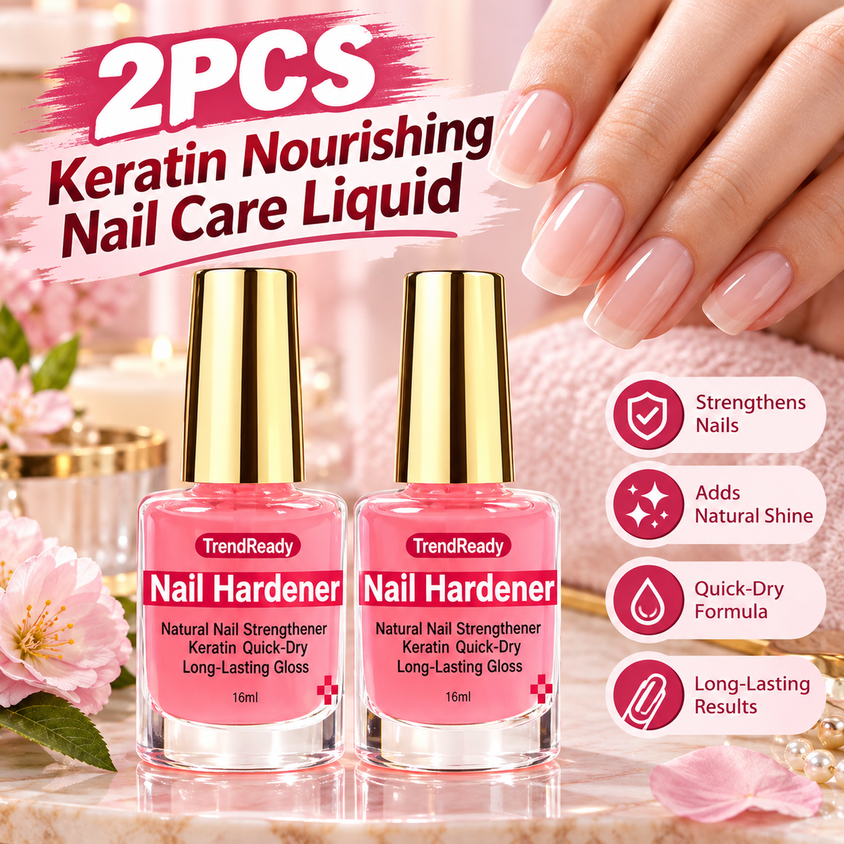 2-Pack Keratin-Infused Nail Care Liquid Coat