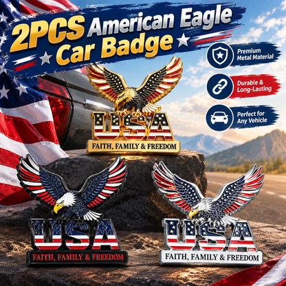 2PCS 3D Bald Eagle Car Emblem/Badge