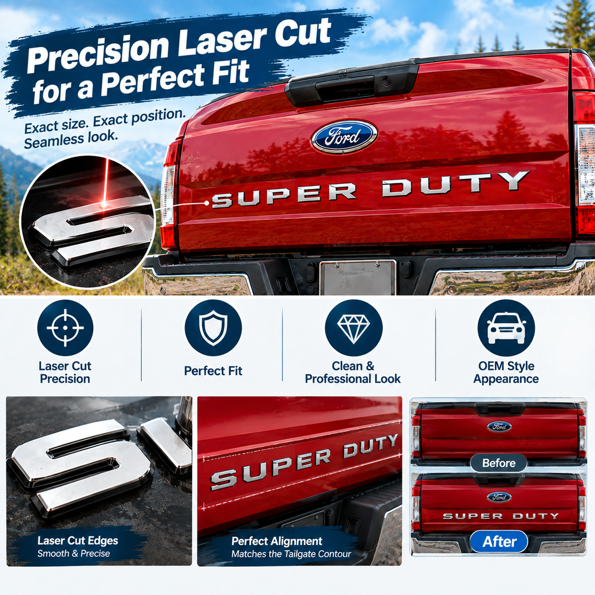 Premium Ford Super Duty Pickup 3D Emblem