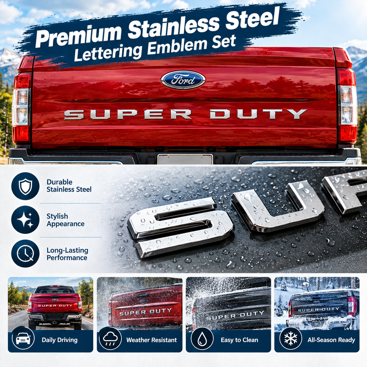 Premium Ford Super Duty Pickup 3D Emblem