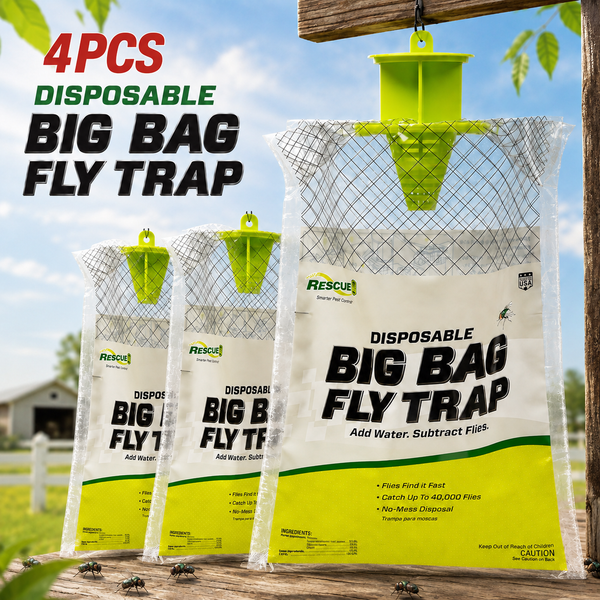 4PCS Outdoor Disposable Fly Trap – Hanging Fly Catcher with Attractant Bait