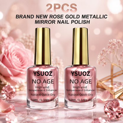 Rose Gold Chrome Nail Polish – Quick-Dry, Mirror Shine, Lasts