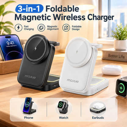 3-in-1 Foldable Magnetic Wireless Charger