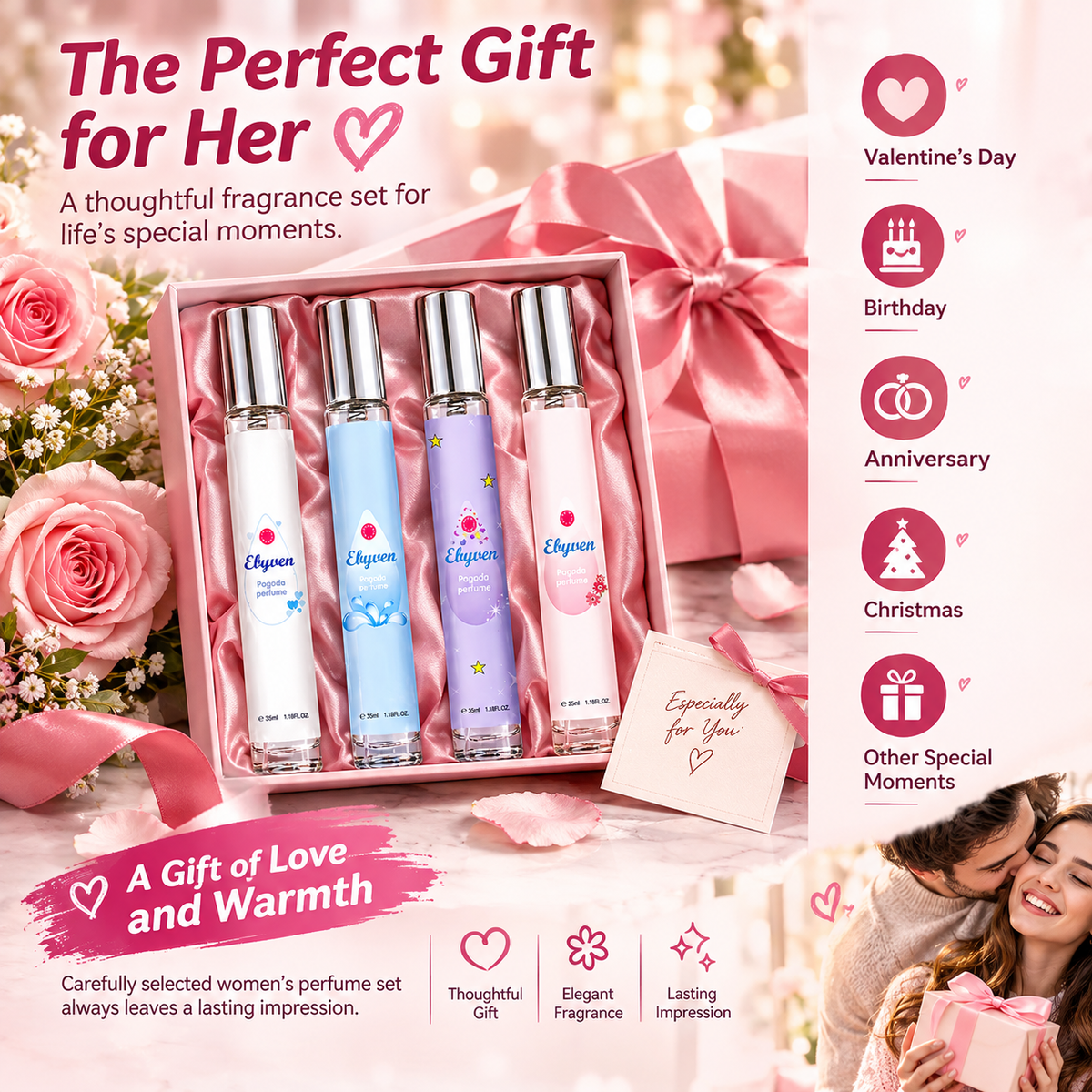 Women's 4-Pack Floral Perfume Set – Natural & Fresh