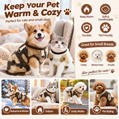 Winter Fleece Pet Vest for Cats & Small Dogs