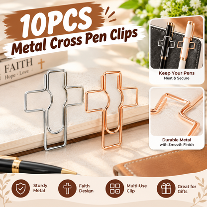 10PCS Mr. Pen- Metal Cross Pen Clips