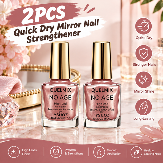 2PCS Quick Dry Mirror Nail Strengthener,Luxury Nail Polish