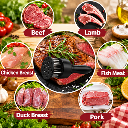 Lightweight Compact Meat Tenderizer Utensils, Ultra-Sharp Stainless Steel Needle Array Blades