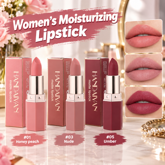 3PCS Velvet matte lipstick—waterproof, long-lasting, and non-drying