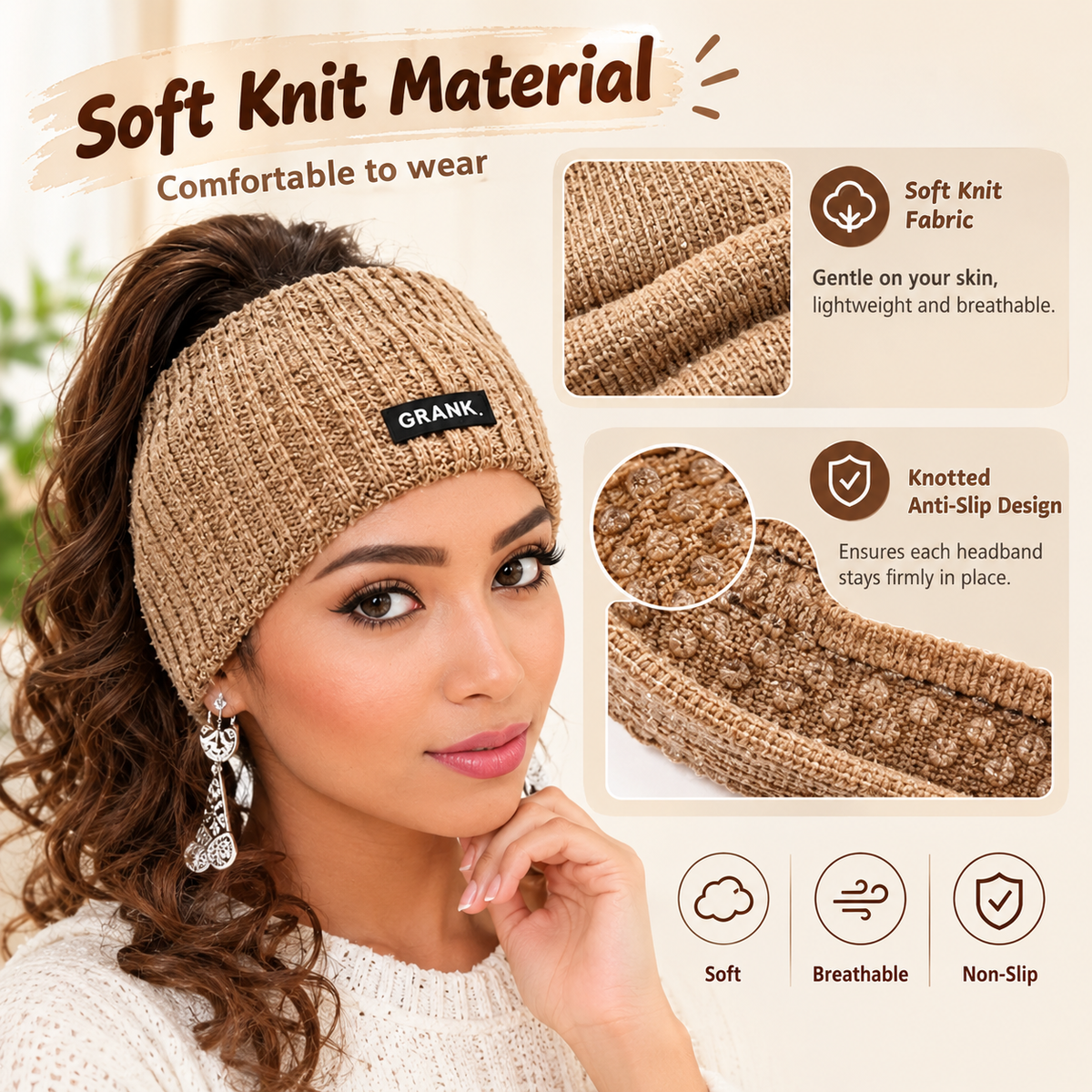 Women's 4-Pack Soft Knit Fringe Headband Accessory