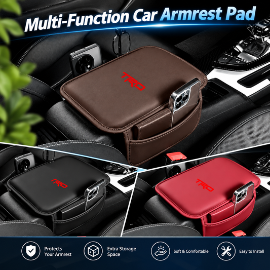 Universal Leather Car Armrest Box Pad with Pocket