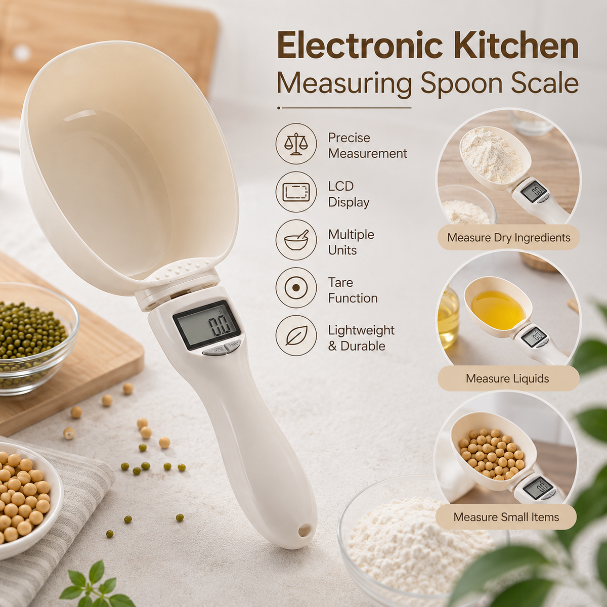 Digital Food Measuring Scoop Scale Electronic Kitchen Measuring Spoon Scale for Cooking Baking
