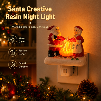 Santa Claus Resin Night Light - Creative Christmas Decorative Light for Home Living Room