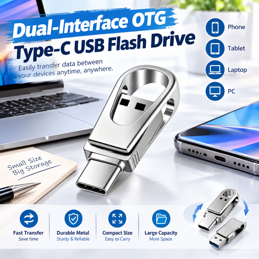 3-in-1 Thumb Drive - Dual-Interface OTG Type-C USB Flash Drive