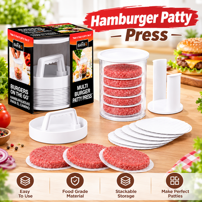 Burger Patty Maker,Multi‑Layer Burger Press Set for BBQ Homemade Prep