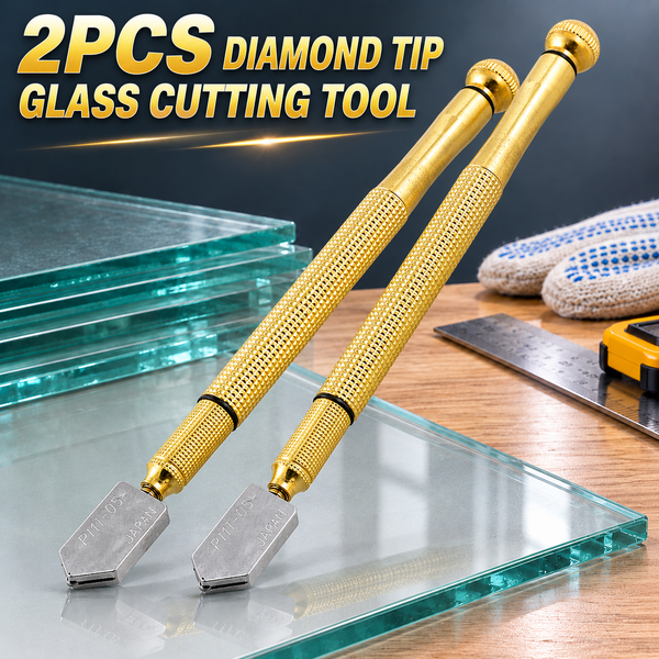 2PCS Diamond Head Glass Cutter Tool for 3-15mm Glass & Mirrors