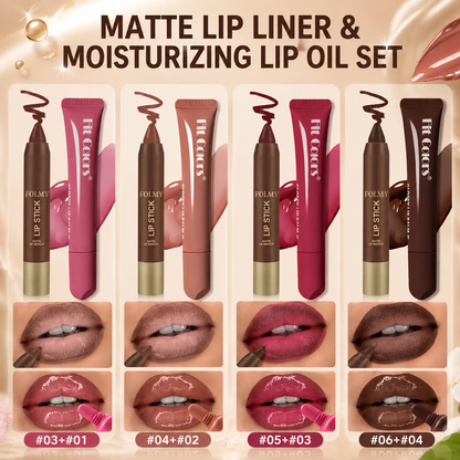 Matte Lipliner & Moisturizing Lip Oil Set