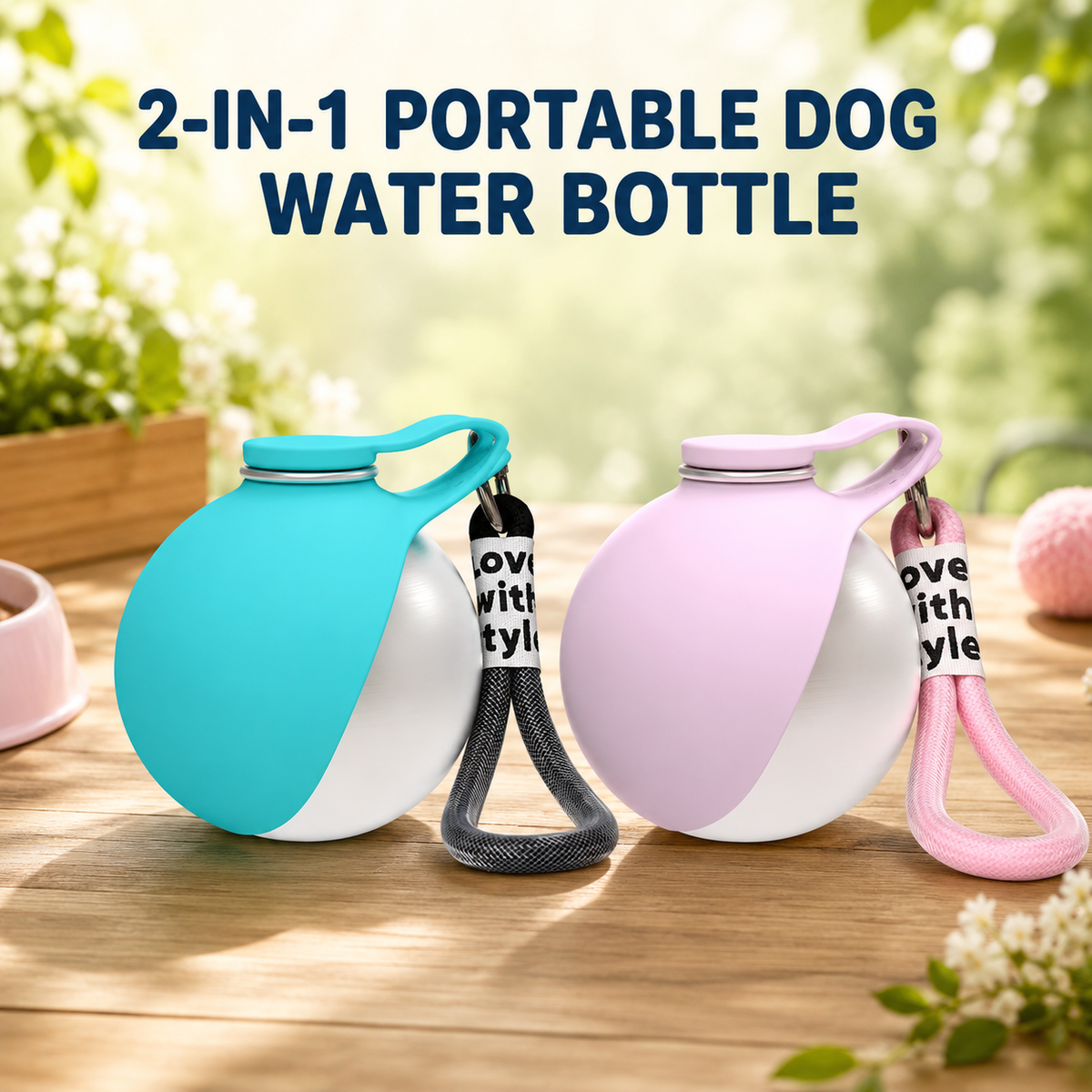 2-in-1 Portable Dog Water Bottle for Small Dogs - Leak Proof & Compact