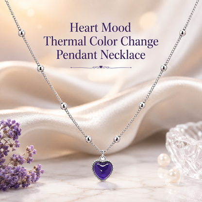 Mood Pendant Necklace Heart-Shaped Temperature-Sensitive Color-Changing Necklace