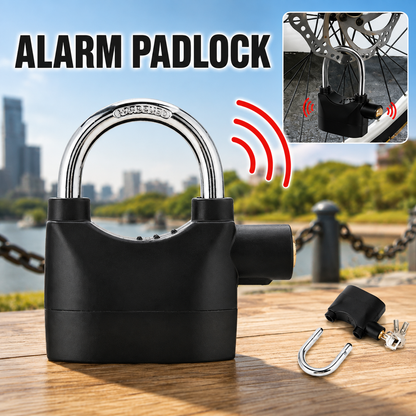 Alarm Hanging Lock, 110db Outdoor Stainless Steel Door Alarm Lock, Includes 3 Keys,