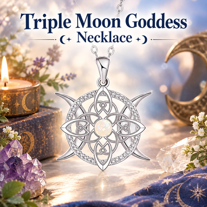 Triple Moon Goddess Necklace