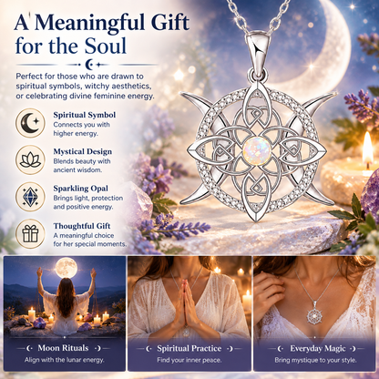 Triple Moon Goddess Necklace