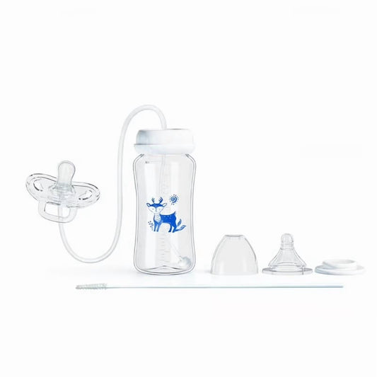 10 Ounce Self Feeding Baby Bottle with Tube - Handless Anti-Colic Nursing System
