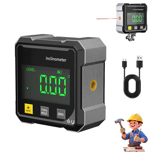 Magnetic Dual Laser Data Inclinometer for Precision Measuring, Table Saw & Woodworking