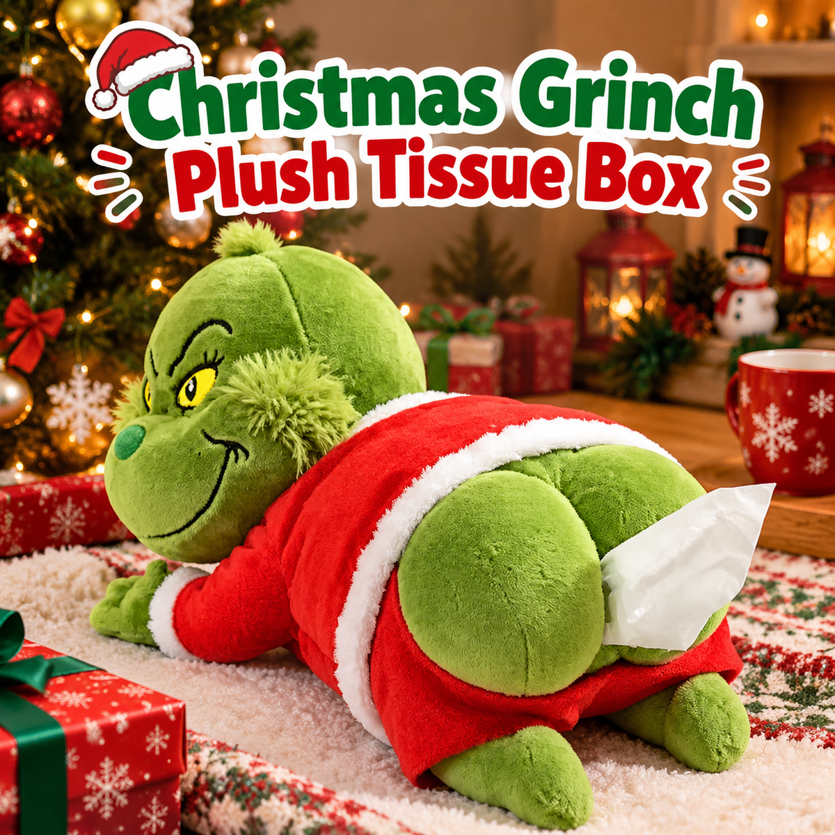 The Grinch Christmas Tissue Box Cover