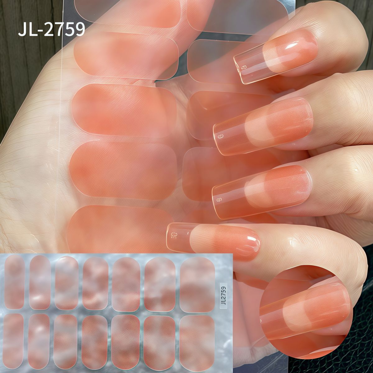 Spring Gel Nail Strips Stickers 3 Sheets Flowers Gel Nail Stickers