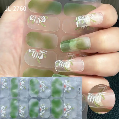 Spring Gel Nail Strips Stickers 3 Sheets Flowers Gel Nail Stickers