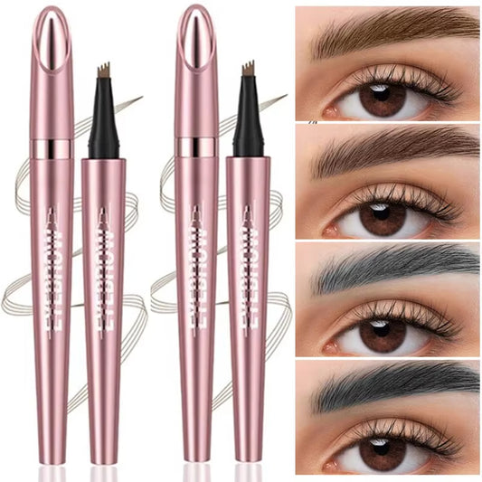 3pcs Waterproof Microblading Eyebrow Pencil Set- 4 Tips for Realistic Hair Strokes