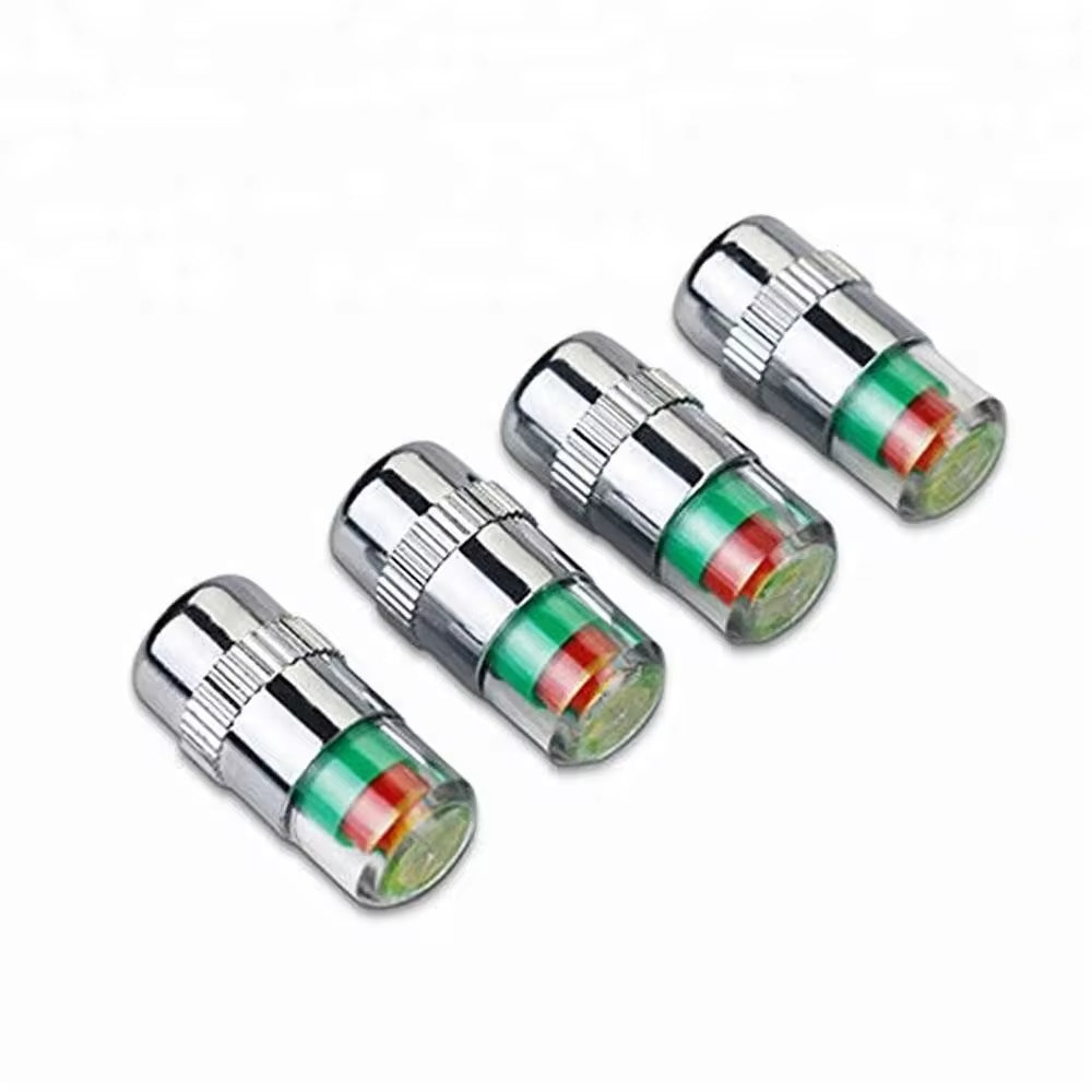 4 Pcs Tire Pressure Monitor Valve Caps: Visual Sensor Indicator Dust Covers