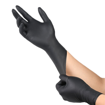 50 PCS Black Nitrile Disposable Gloves, Food-Safe, Powder-Free
