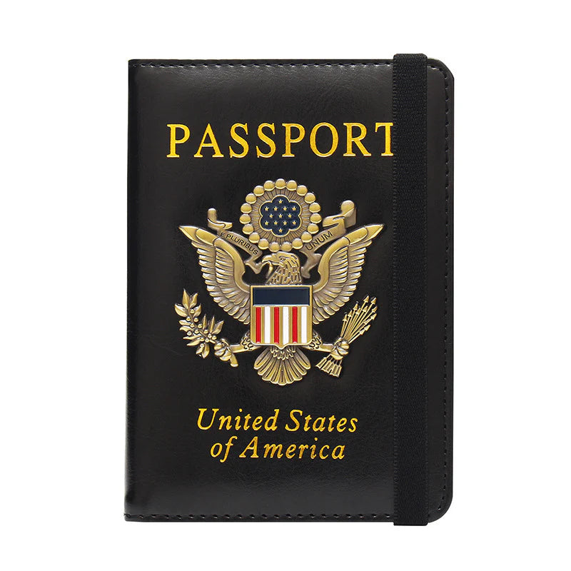 RFID Blocking Passport Holder with US Metal Badge