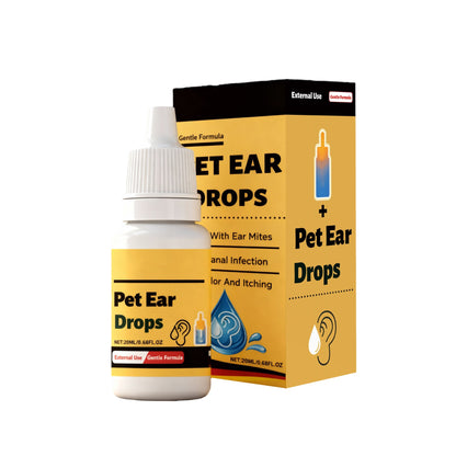 Pet Ear Drops for Ear Infection Treatment, Ear Mites Treatment, Dog Yeast Soothing Cleansing, Ear Wax Removal