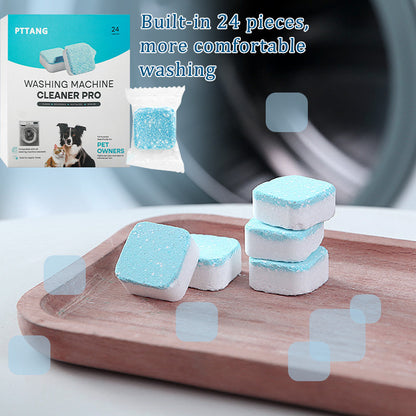 Washing Machine Cleaner Tablets - 24 Pack for a 12 Month Supply. Formulated for Pet Owners. Compatible with HE