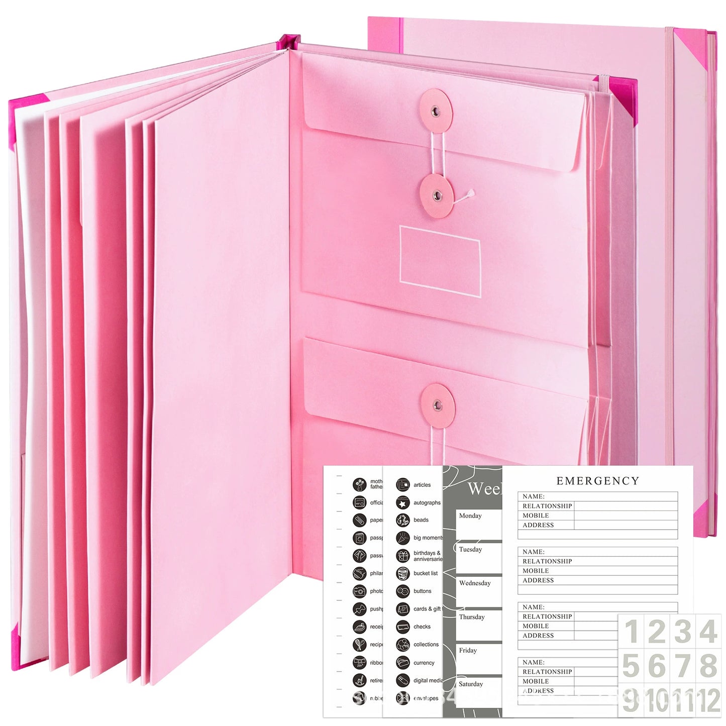 Document Organizer with Labels Expandable File Folder with Pockets