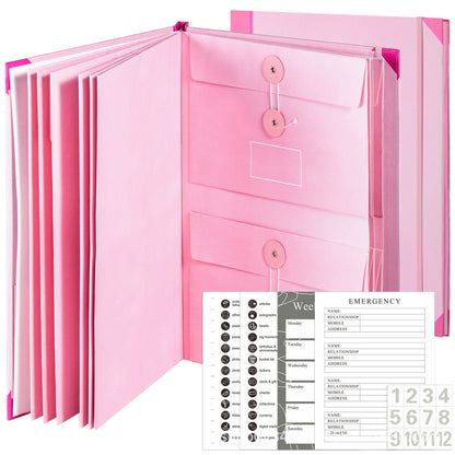 Document Organizer with Labels Expandable File Folder with Pockets