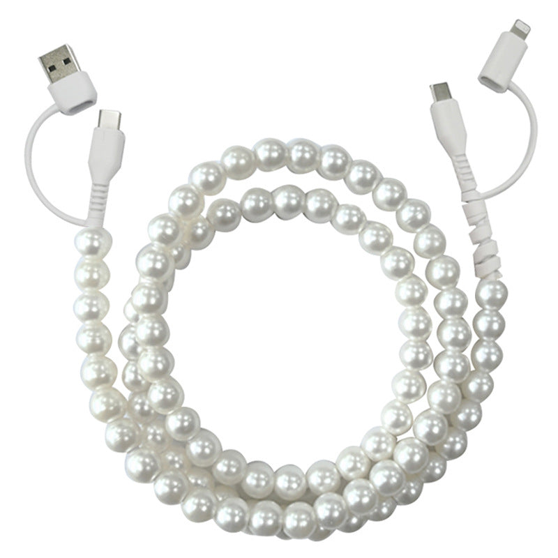Adorable Pearl Bead USB-C to USB-C Fast Charging Cable (1m)