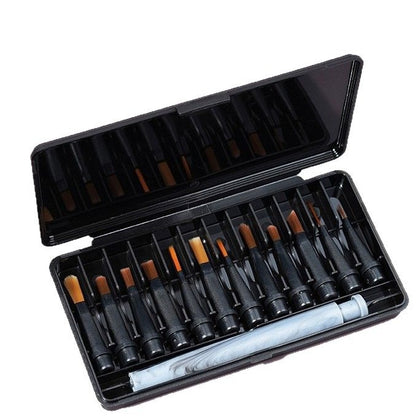 12-Piece Multifunctional Nail Art Brush Set with Storage Case
