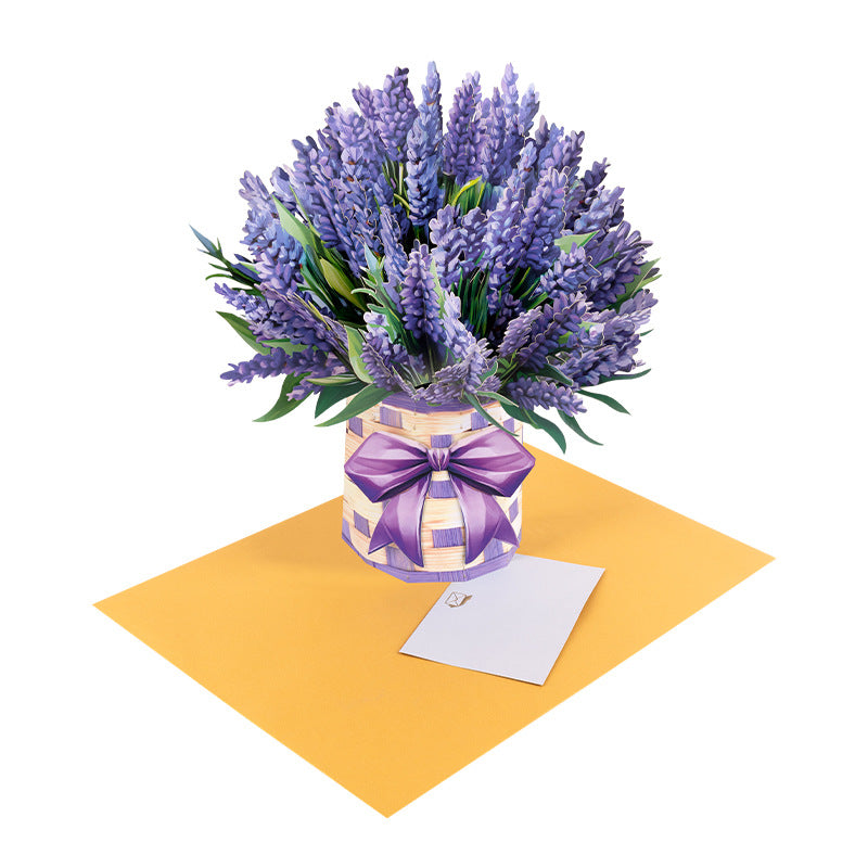 3D Pop-Up Floral Birthday Card; Suitable for Birthdays, Mother's Day, and Anniversaries