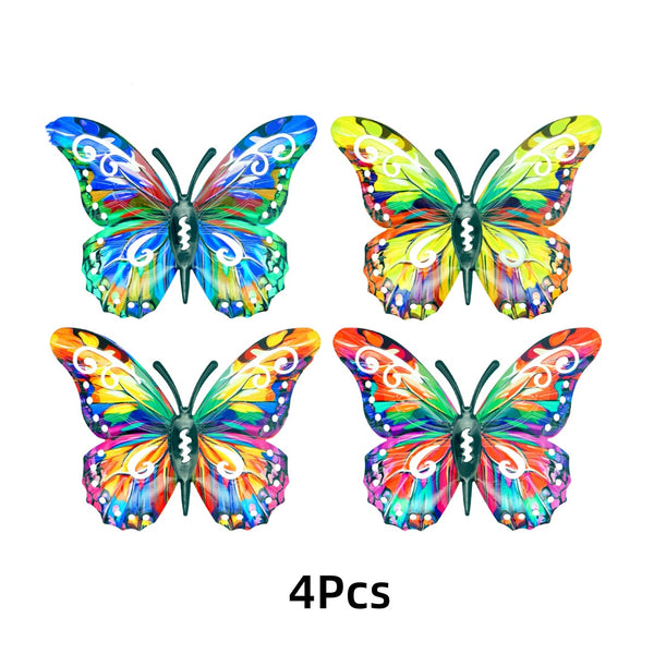4Pcs Butterfly Metal Wall Decor,Outdoor Hanging Wall Art Sculptures Decoration