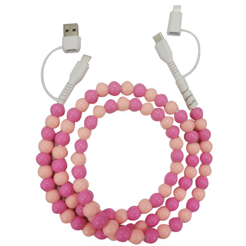 Adorable Pearl Bead USB-C to USB-C Fast Charging Cable (1m)
