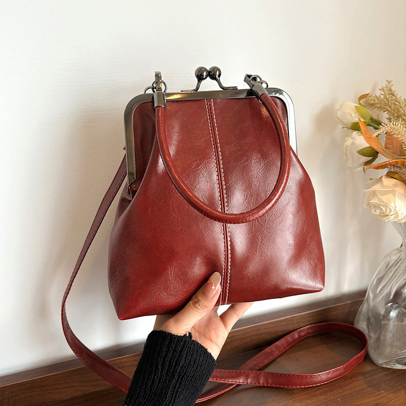 2026 Retro Style Crossbody Bag, Vintage Small Kisslock Frame Bag