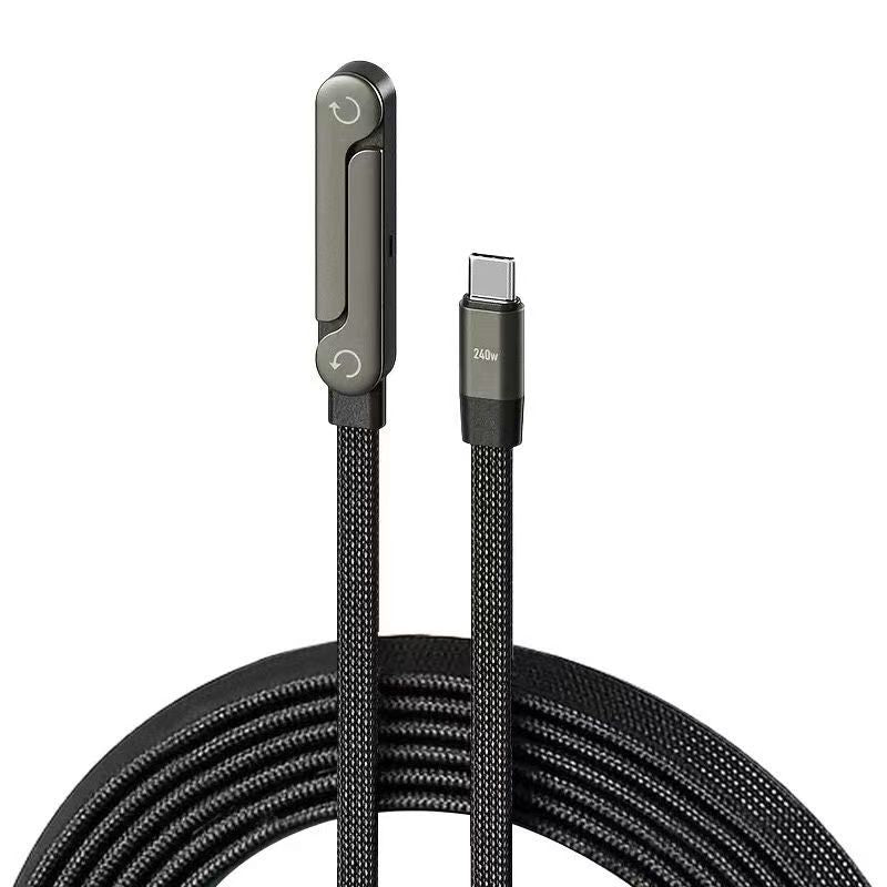 Sideways Phone Charger, 240W Fast Charging Cable, Invisible Stand Charging Cable
