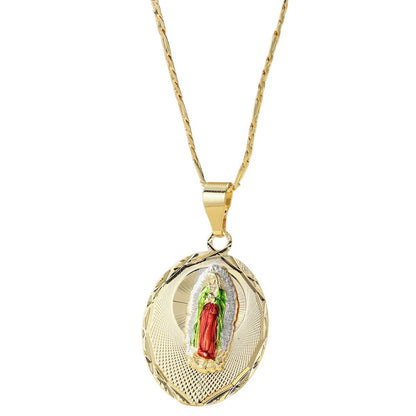 Virgin Mary Guadalupe Pendant Necklace Charm for Women and Girls