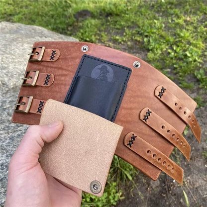 Leather Adjustable Wrist Wallet with Card Holder