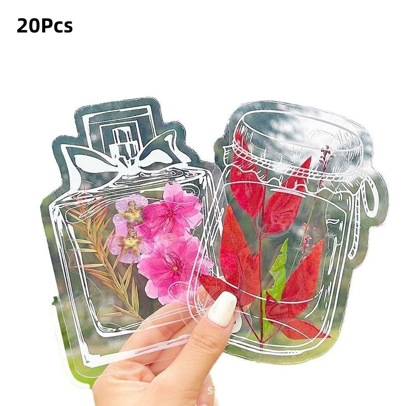20Pcs Transparent Bookmarks for Dried Flowers, DIY Gifts Bookmarks